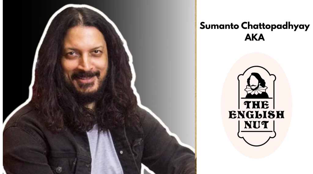 Pic of Sumanto with the english nut logo